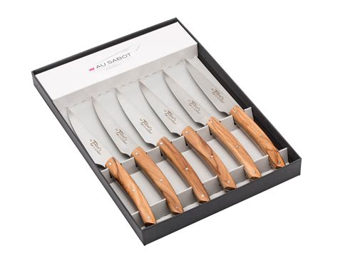 Coffret Couteaux De Table Le Thiers Manche Olivier Au Sabot