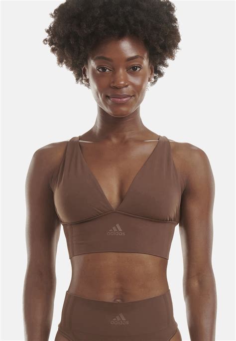 Adidas Sportswear Longline Plunge Lounge Brassière Braun Melmarron Foncé Zalandofr