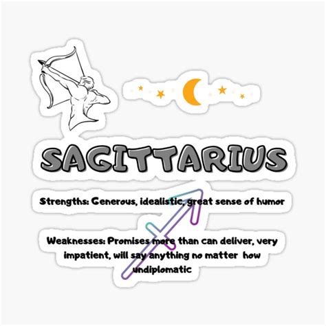 Sagittarius Strengths And Weaknesses Sticker By Yesmalady Redbubble