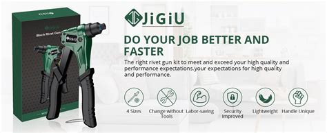 Jigiu Pop Rivet Gun With Pcs Rivets Rivet Gun Set Rivet Tool Kit