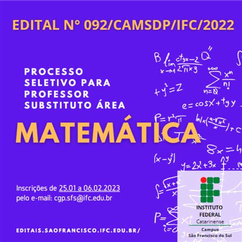 EDITAL Nº 092 CAMSDP IFC 2022 PROCESSO SELETIVO SIMPLIFICADO