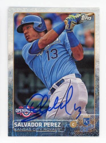 Signed Baseball Card Auto Kansas City Royals Salvador Perez Topps