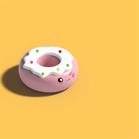 Donut Lindo Suave De Ilustraci N Vectorial D Vector Premium