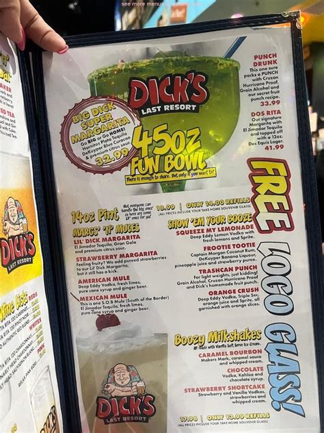 Online Menu Of Dicks Last Resort Las Vegas Fremont Restaurant Las