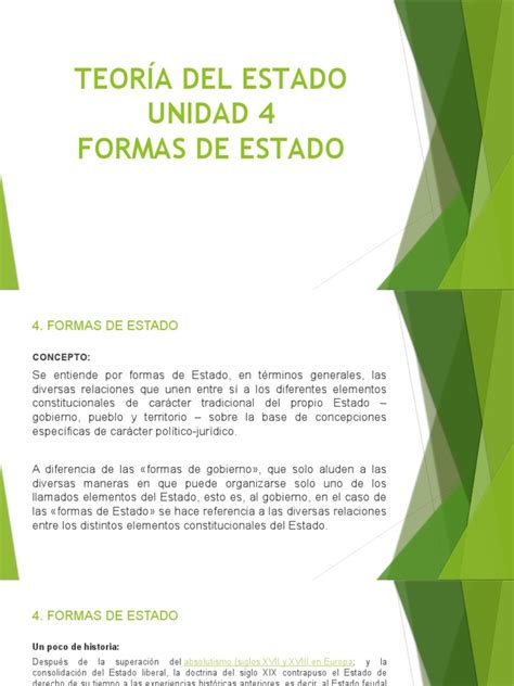 Teoría Del Estado Unidad 4 Formas De Estado Pdf