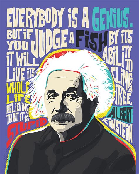 Albert Einstein Pop Art Quote Portrait X X Digital Art By Bonb