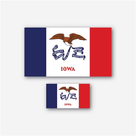 Iowa Flag Sticker Metal The Brand
