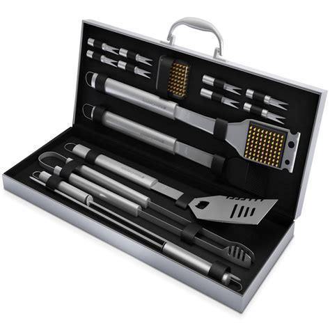 BBQ Grill Tool Set 16 Piece Stainless Steel Barbecue Grilling