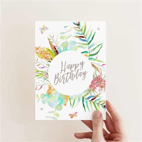 Native Flora Happy Birthday Greetings Card Braw Paper Co