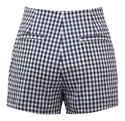 Retro Gal High Waist Gingham Shorts Double Trouble Apparel