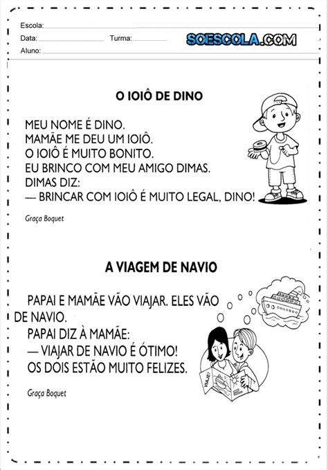 Alfabetização Texto Pequeno Para Leitura - Pequenos textos para alfabetização - Textos curtos para leitura