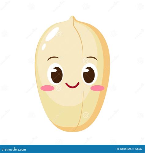 Cute Happy Cartoon Peanut Character Stock Vector Illustration Of