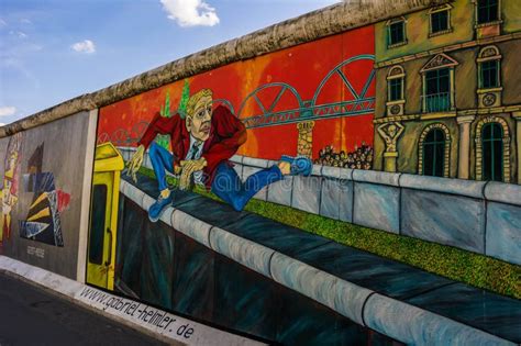 Graffiti On The Wall Of Berlin Editorial Stock Image Image Of