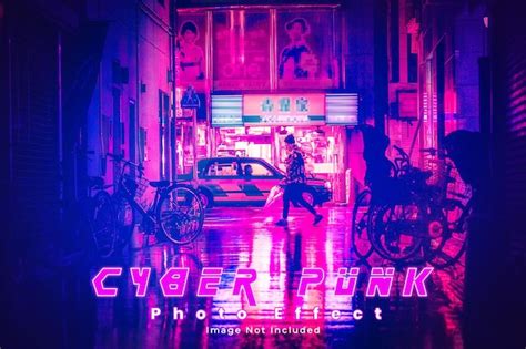 Efecto De Foto Estilo Cyberpunk Archivo Psd Premium