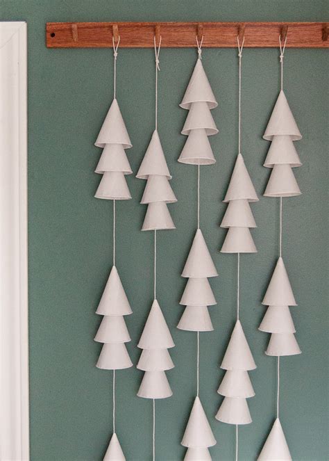 Paper Cup Christmas Tree Garland Handmade Charlotte