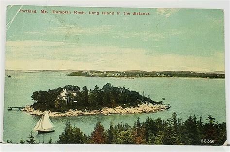 Portland Maine Pumpkin Knob Long Island In The Distance 1911 Postcard