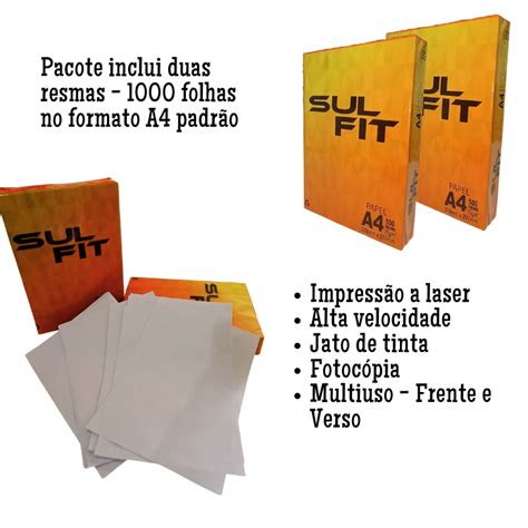 Kit Resmas Papel Sulfite A Folhas Office Original Plastimpel