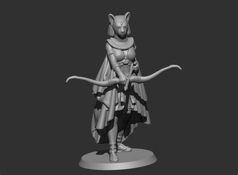 Bastet With Bow D Model D Printable Cgtrader