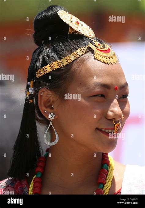 Kathmandu Nepal 25th May 2019 A Nepalese Woman From Kirat Community With Traditional Costume