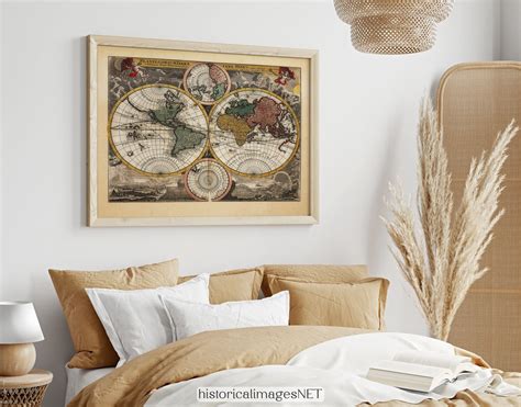 Ancient World Map Poster Reproduction From 1720. Fine Art Print. Wall ...