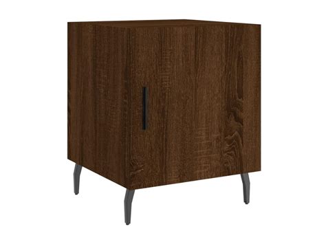 Table de chevet chêne marron 40x40x50 cm bois dingénierie