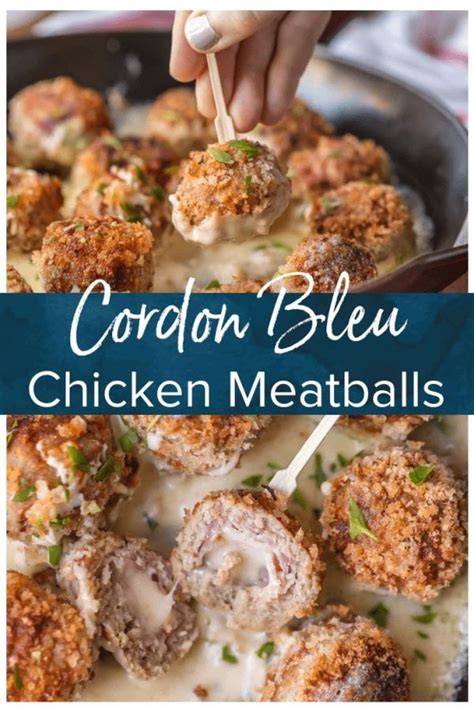 Chicken Cordon Bleu Meatballs With Dijon Sauce Recipe The Cookie