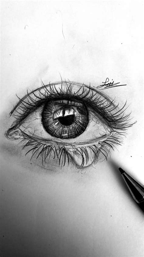 A Pencil Drawing Of An Eye