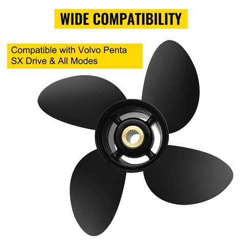 VEVOR Outboard Propeller Replace For OEM 3587522 4 Blade 14 1 4 X 19