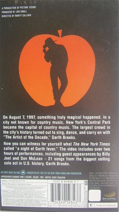 Garth Live From Central Park Vhs Video The Nostalgia Store Retro