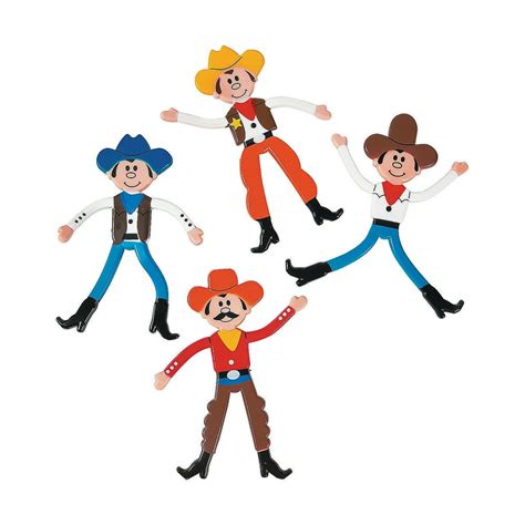 Cowboy Bendable Toys 24 Pieces