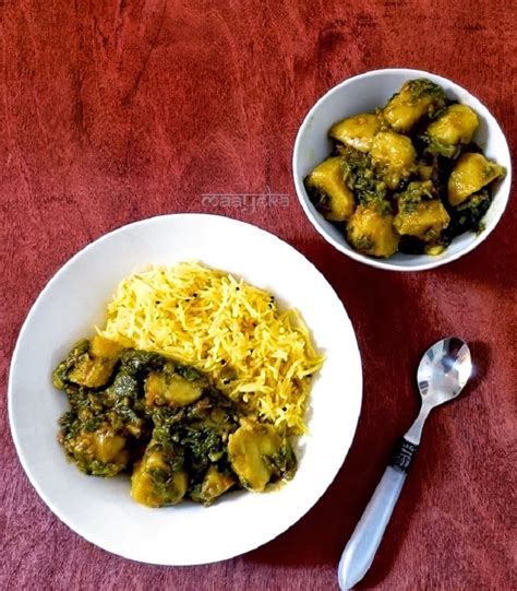 Aloo Palak Ki Sabzi I Aloo Palak Bhujiya Recipe Maayeka