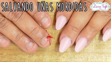 COMO APLICAR ACRILICO SOBRE UÑAS MORDIDAS ONICOFAGIA Uñas