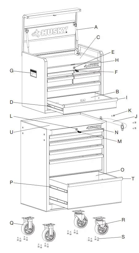 Husky 410 027 0111 27 Inch 11 Drawer Tool Chest And Cabinet Combo User Manual