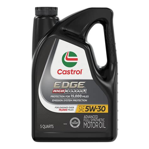 Castrol Edge High Mileage 5w 30 Full Synthetic Engine Oil 5 Quart