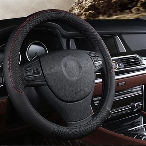 Car Steering Wheel Cover Genuine Leather Universal Inch Fit Anti