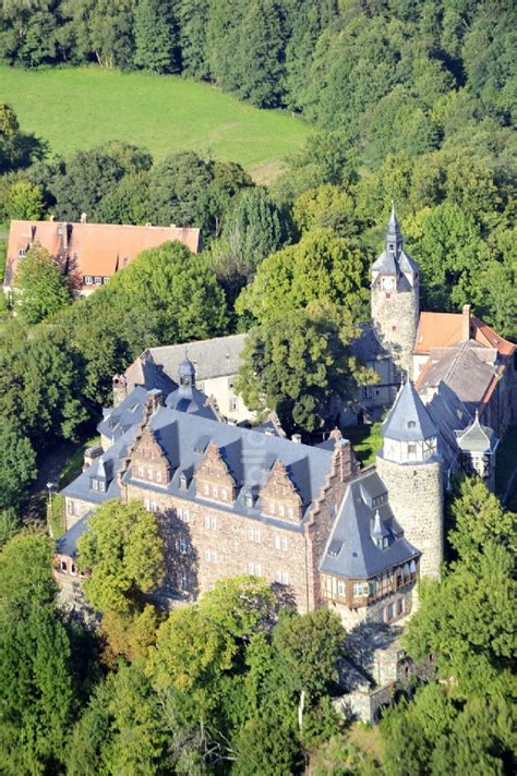 Mansfeld Von Oben Schloss Rammelburg In Mansfeld Im Bundesland