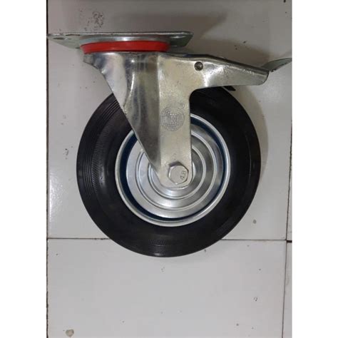 Jual Roda Troli 8 Hidup Rem Roda Karet 8 Inch Roda Etalase Roda