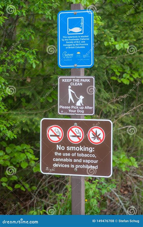 Park Signs Rules For Visitors Editorial Stock Photo Image Of Device