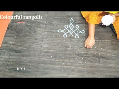 Kolam 88 11 Dots Simple And Beautiful Beginners Sikku Kolam Kambi