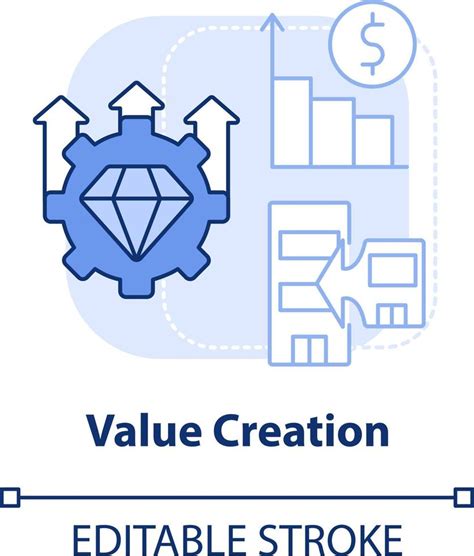 Value creation light blue concept icon. Cost and revenue synergy ...