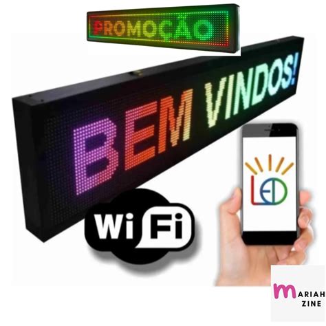 Painel Letreiro Led Digital 70x20cm RGB Wifi Interno Bivolt Shopee Brasil