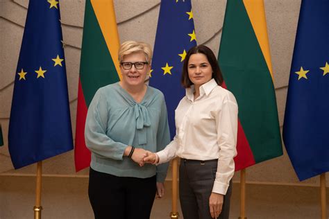 Sviatlana Tsikhanouskaya At The Meeting With Meeting Prime Minister Of