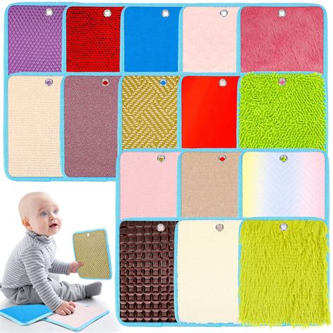 Wettarn 16 Set Mini Sensory Mats Assorted Textured Sensory Floor Tiles Sensory Walls