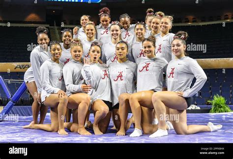 March 17, 2023: The Alabama gymnastics team poses for a photo during ...