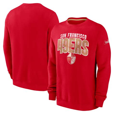 San Francisco 49ers Nike Rewind Club Crew Fleece Mens Rebel Sport