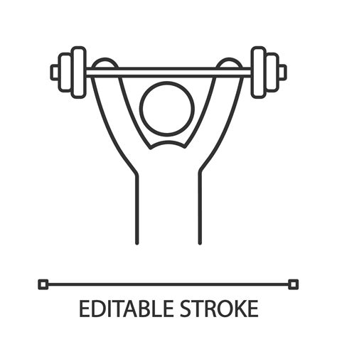 Uomo Che Si Allena Con L Icona Lineare Del Bilanciere Esercizi Fisici