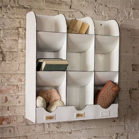 White Enamelware Wall Cubbie Floating Shelves Wall Cubbies Shelves