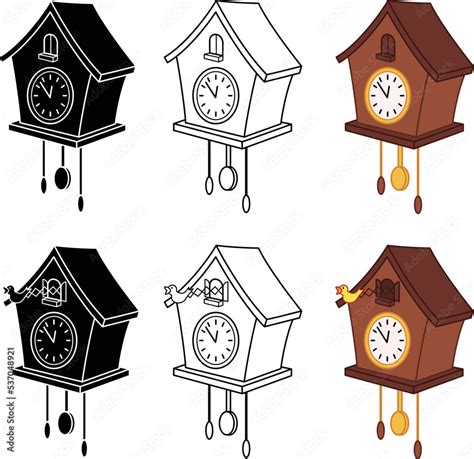 Cuckoo Clock Clipart Collection Charming And Timeless Illustrations