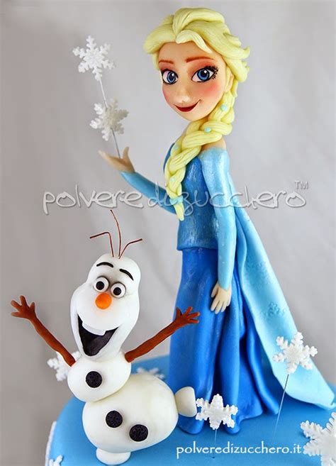 Torta Decorata Frozen Cake Disney Elsa E OLaf In Pasta Di Zucchero