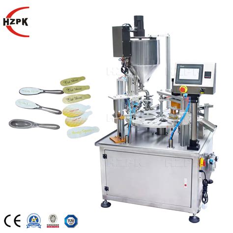 Hzpk Automatic Plastic Liquid Paste Food Honey Spoon Filling And